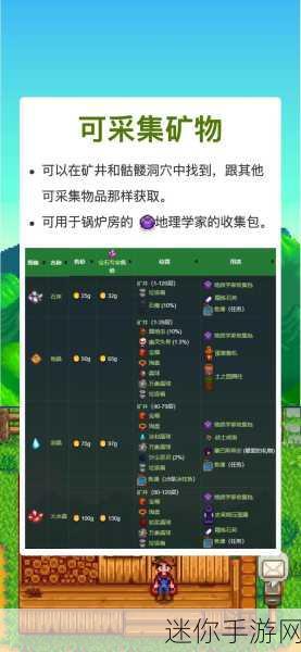 星露谷物语，全矿物珍稀资源获取秘籍大公开