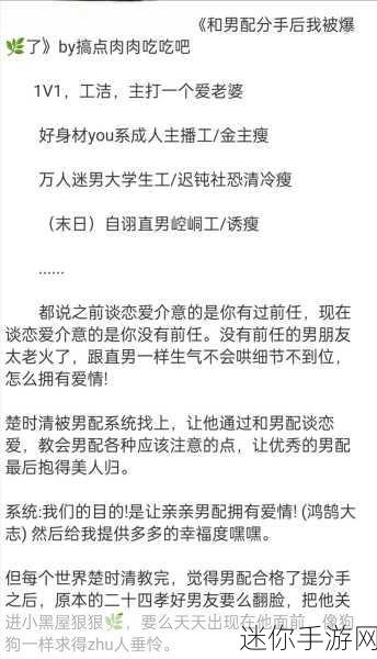 《男二也要被爆炒吗》的主要内容是什么？：《男二也要被爆炒吗》主要讲述了一位在爱情和事业中面临困境的“男二号”角色，他虽然常常处于配角地位，但内心渴望真正的幸福与成功。在这个过程中，他经历了友情、爱恋以及自我成长，逐渐认识到自己值得追求更好的生活。